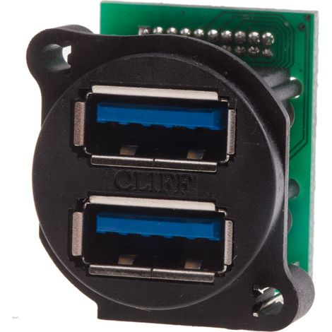 Connecteur USB 3.0 A Femelle RS PRO 2 ports, Montage panneau, Droit ( Prix pour 1 ) (1/2)
