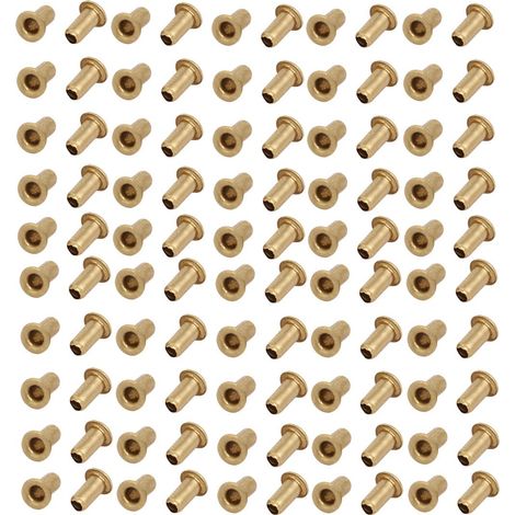 100pcs vis M2,5 x 5mm métal plaqué laiton doré Rivets oeillets creux (1/3)