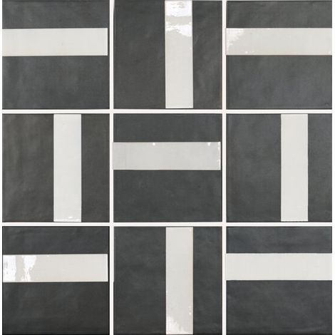 Carrelage effet argile DUST DECOR 15x15cm Noir - boîte de 0.50 m2 DECOR 15x15 cm 3f4140 - - boîte de 0.59 m2