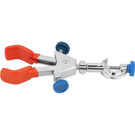 Support de laboratoire en acier avec double pince pour flacon et condenseur (grand modèle) (1/5)
