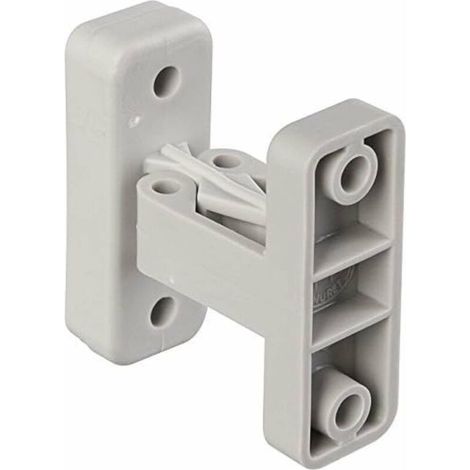 – Butée d'arrêt de portillon à visser 48 x 18mm – En plastique gris – Entraxe 35mm – Pour porte de garage – Fixation robuste