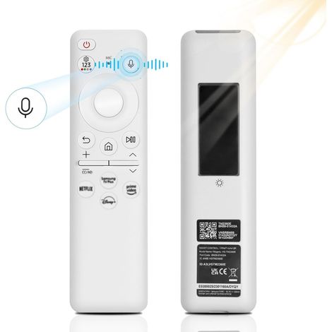 Samsung BN59-01432A Replacement Remote Control, Universal Solar Voice Remote Control for Samsung Smart TVs with 4 Shortcut Keys, White (1/5)