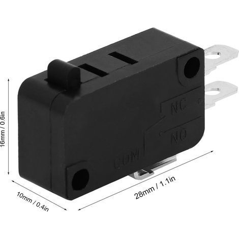 Micro Switch pour Oven Door KW3AT‑16 Noir ABS 28mm 16A 125/250V Set de 2 Interrupteurs Durable et Résistant à la Température (1/4)