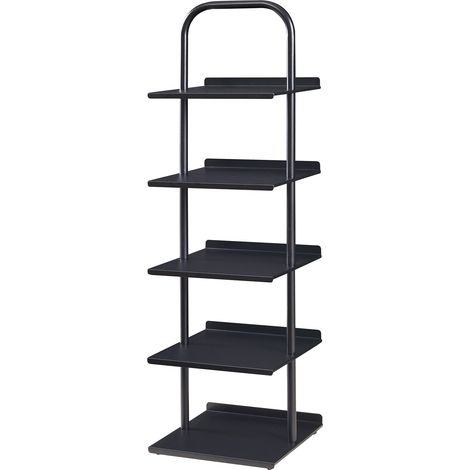 Range-chaussures acier laqué 119 x 34 x 32 cm noir (1/4)