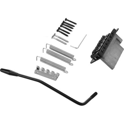 Pont vintage pour guitare électrique ST, système vibrato en métallique durable, 6 cordes, couleur noire. (1/5)