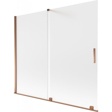 Mexen Velar schermo per vasca da bagno a 2 ante scorrevoli 180 x 150 cm, smerigliato, oro rosa - 896-180-000-31-60 (1/2)