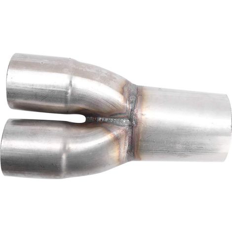 Tuyau D'échappement, Tuyau D'échappement en Y en Acier Inoxydable, Collecteur de Tuyau D'échappement en Acier Inoxydable 2 Pouces Double Entrée Simple Sortie 2,5 Pouces (1/5)