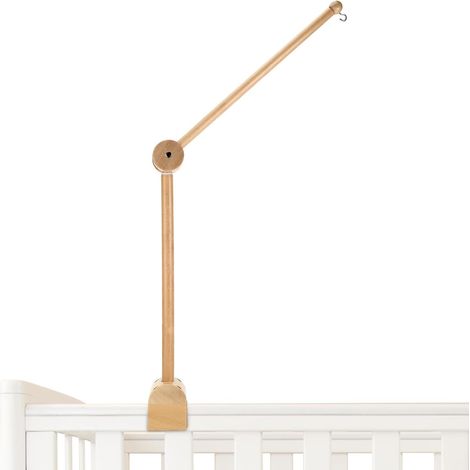 Support mobile pour lit bébé, support mobile bébé réglable en hauteur en bois, adapté aux lits d'enfants Suspension Carillons éoliens et aux tables à langer