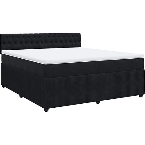 Maison Exclusive - Giroletto a Molle con Materasso Nero 180x200 cm in Velluto