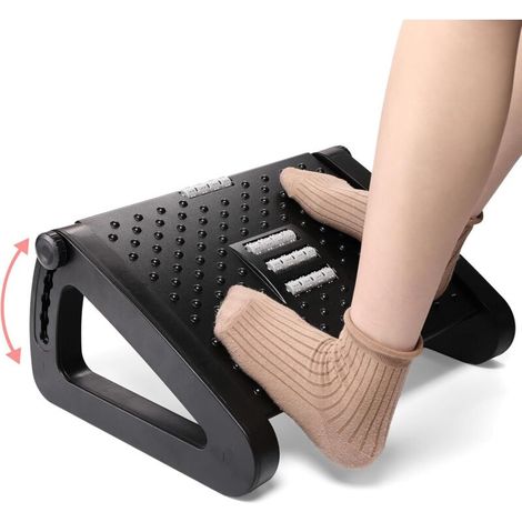 Repose-Pieds bureau Avec Fonction Massage, Repose-pieds ergonomique, 6 réglables en Hauteur, pour Une Meilleure Circulation Sanguine dans Les Jambes pour bureau/maison/voyage