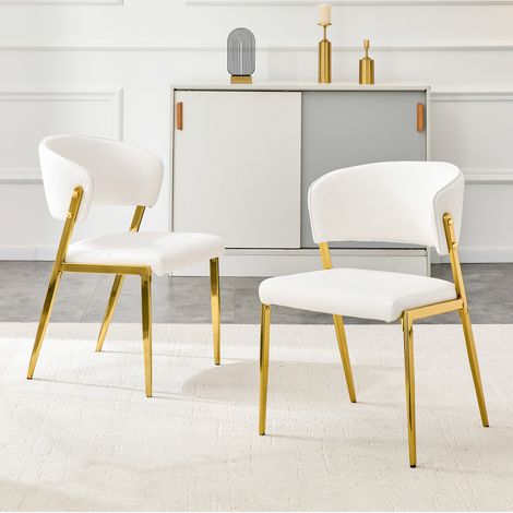 MEUBLIV Set di 2 sedie da pranzo bianche 51x49x78 cm con schienale ergonomico (1/5)