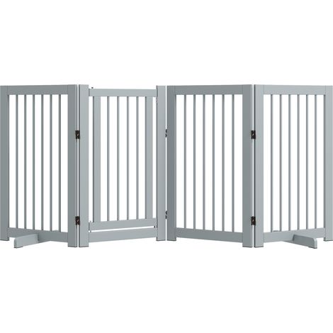 Klappbares Hundeabsperrgitter aus Kiefernholz, 4 Paneele, 220 x 91 cm, mit Tür MODENUIT (1/5)