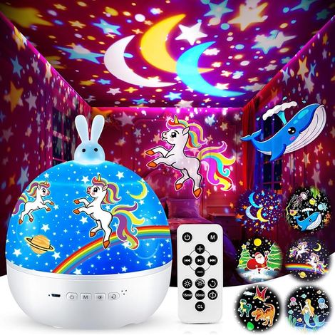 【Boite Cadeau】Kawaii Cadeau Bebe Fille, Veilleuse LED Projecteur Ciel Etoile,15 Films Veilleuse Lampe Stitch, Bluetooth Veilleuse Musicale et Lumineuse,360°Rotation Telecommandé Bebe Fille Cadeau (1/5)