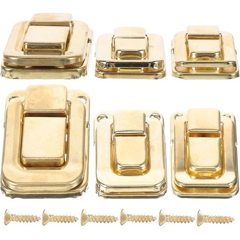 Moraillon en Fer Transparent 6 Pièces, Loquet à Charnière Finition Simple et Polyvalente, pour Coffret et Boîte de Rangement, Usage Bricolage et Fabrication (1/5)
