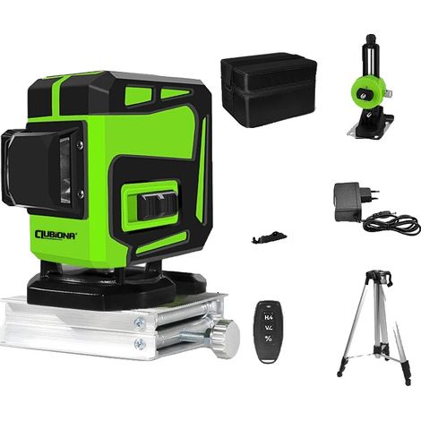 Niveau Laser à Faisceau Vert 4D, Haute Visibilité, Télécommande (1/2)