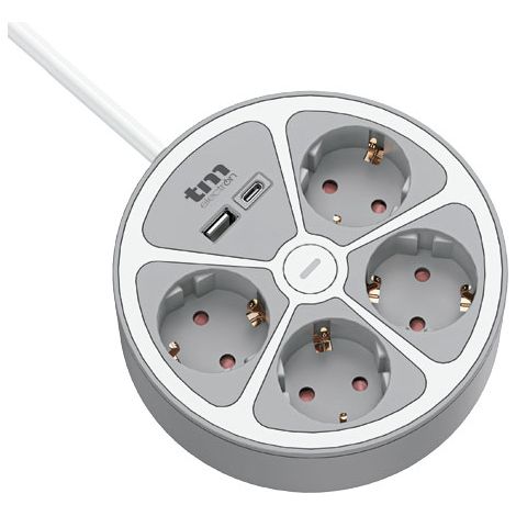 BASE MÚLTIPLE INT.4 ENCHUFES CON USB (1/5)