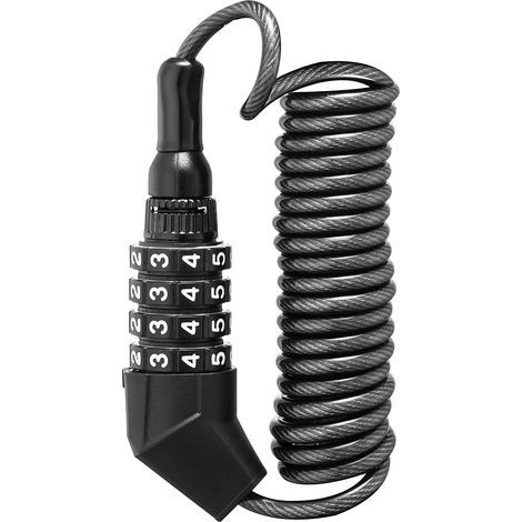Lightweight cable bike lock, combination lock, small resettable bike lock - Black (1/5)