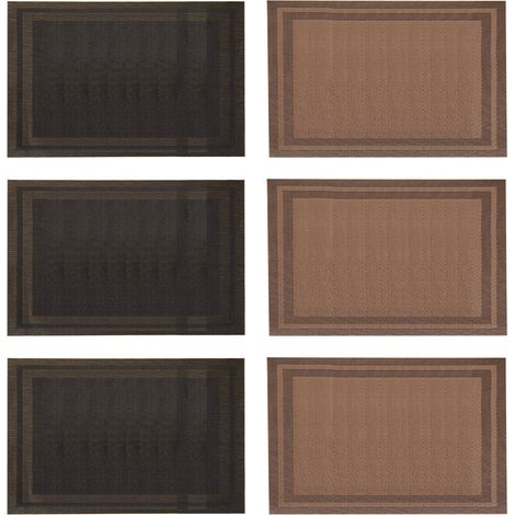 Placemat - 30 X 45 Cm - Pvc Pet - Double Face - Waterproof - Heat Resistant - For Dining Table Kitchen Office - 6 Pieces (1/5)