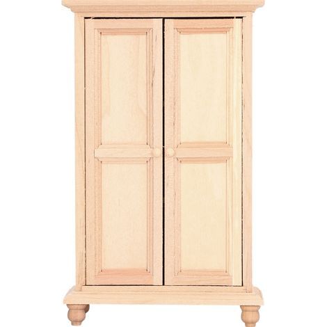 Armoire miniature 1:12 pour maison de poupée, meuble chambre et salon avec portes doubles, accessoire déco (1/5)