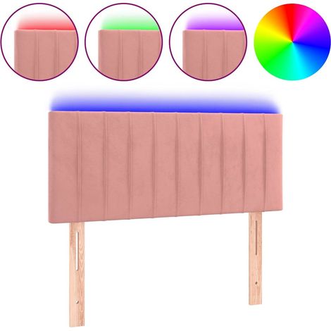 Maison Exclusive - Cabecero con LED de terciopelo rosa 80x5x78/88 (1/5)