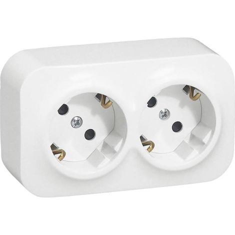 Legrand Base forix 2p+t doble ip21 Blanco (1/2)