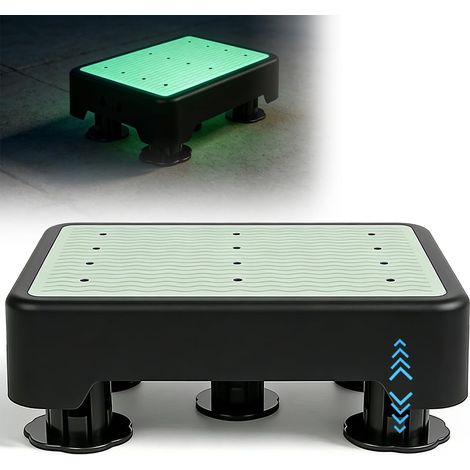 Marchepied phosphorescent avec 3 niveaux réglables en hauteur et antidérapants, charge maximale 250 kg, repose-pieds pour personnes âgées, enfants, douche, aide à la montée (1/5)