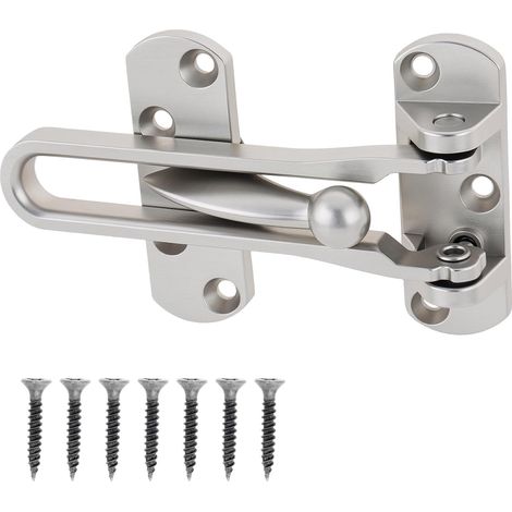 Loquet de Porte pour sécurité de la maison, barre oscillante, verrous de porte d'entrée secondaire pour maison, hôtel, appartement (Argenté) (1/5)