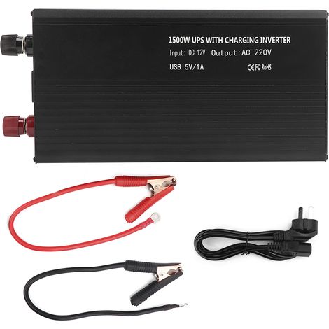 12V vers 220V 1500W Onduleur Haute Puissance Onde Carrée Convertisseur avec Chargeur AU 220V (1/5)