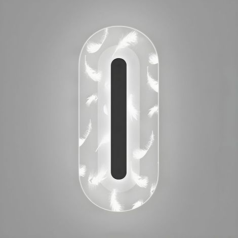 Applique Murale Intérieure LED, 20W Lampe Murale en Acrylique Blanc Froid 6000K, Modern Design Decor Luminaire Mural pour Salon, Chambre, Couloir, Salle de Bain (noir)
