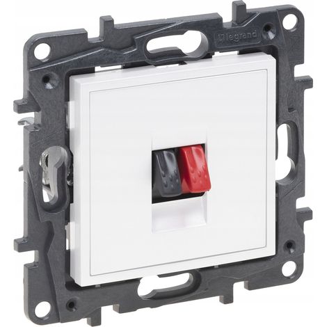Module NILOE STEP BLANC, prise haut-parleur Hi-Fi, 1 borne 4 mm², 863185