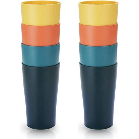 8er Kunststoffbecher 450ml Kaffeetassen unzerbrechlich für Kinder und Erwachsene (1/5)
