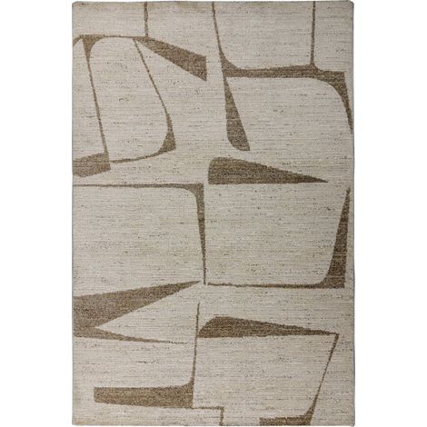 Tapis crème à motifs modernes doux et facile à vivre - 150 x 80 cm (1/5)