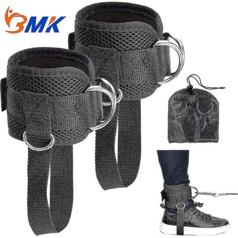 Sangles de cheville pour machines à câbles, en néoprène ajustable pour un confort optimal, avec double anneau en D renforcé. (1/5)