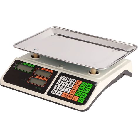 Balance de comptage de précision 0,035 oz à 66 lb, grand écran à touches, acier inoxydable et plastique, pour magasin, marché et maison, prise US 100‑240V (1/5)