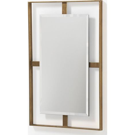 Miroir mural doré en métal design élégant pour intérieur - doré finition vieillie