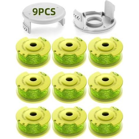 Bobines de rechange AC80RL3 pour débroussailleuse Ryobi One Plus+ 18V 24V 40V RY40204 RY40220 ZRP2080 (9 bobines, 2 couvercles) (1/5)