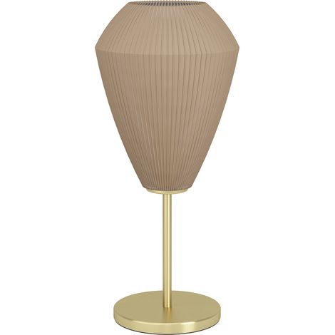 Lampada Da Tavolo Moderna Caprarola Acciaio Ottone Spazzolato 1 Luce E27