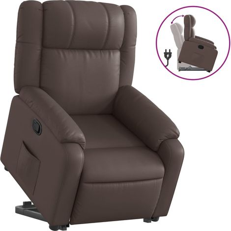 Fauteuil de Salon,Chaise,Fauteuil inclinable marron similicuir CFW880068 (1/5)