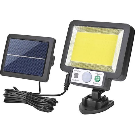 (B) Projecteur solaire LED extérieur avec télécommande, étanche, compatible avec jardin, rue et aménagement paysager, pour murs divisés. (1/5)