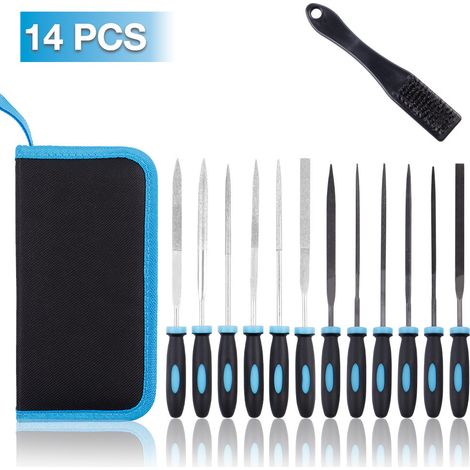 Ensemble de 13 limes assorties, très populaire, comprenant une lime et une brosse de nettoyage, et une lime diamantée.