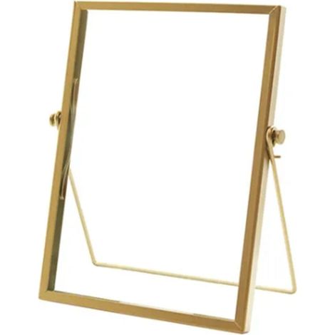 Cadre Photo Verre Transparent avec Support Métal pour Fleurs Séchées, Décoration de Table 6 Pouces (1/5)