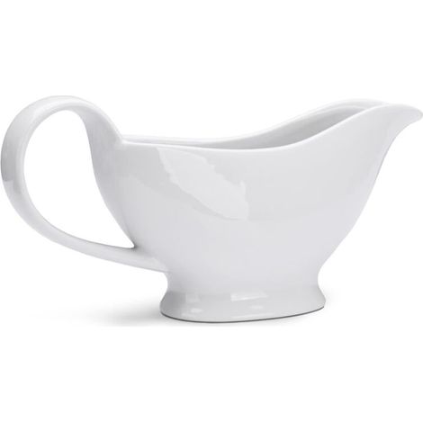 Saucière Blanche 250 ml, Pot à Sauce en Porcelaine, Petite Saucière avec Poignée Lisse, Sauciere en Céramique pour Vinaigrette, Jus de Rôti, Crème, Dîners, Restaurants, Fêtes (1/2)