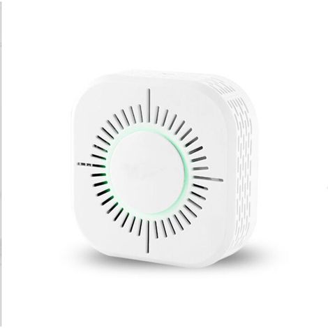 Détecteur de fumée intelligent domestique commercial sans fil alarme incendie capteur d'incendie détecteur de fumée 360 ° pas de détection d'angle mort (blanc) (1/4)