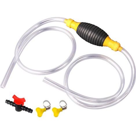 Pompe à siphon manuelle portable à haut débit pour le transfert de carburant automobile, avec tuyau de siphon de 2 m et vanne de commutation, pour essence, diesel, huile, liquide et eau. (1/5)