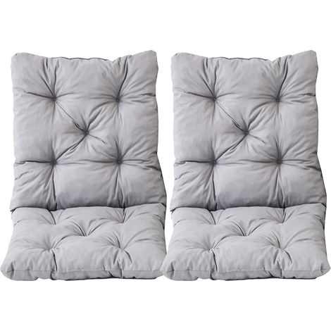 Ambientehome Lot de 2 Coussins Haut Dossier HANKO pour Fauteuil de Jardin, Coton, ca. 98 x 50 x 8 cm, Ton Gris Clair, 2 Unité 1