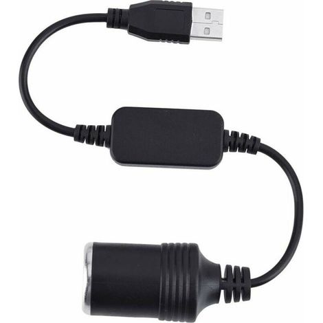 Convertisseur de prise allume-cigare USB A mâle vers 12 V (1/4)