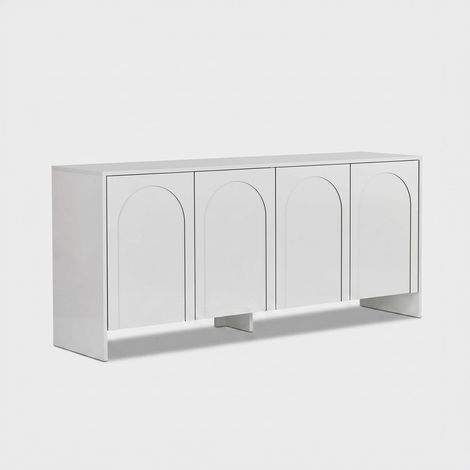 Moderne TV-Konsolenschrank mit Türen und Ablageflächen im zeitgenössischen Design Arlen - Weiß (1/5)