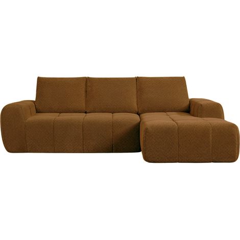 Canapé d'angle droit compressé 3,5 places en tissu - Bronze - Louis