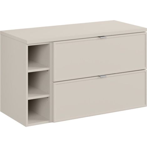 Set da bagno BRAZZA: mobile sottolavabo 100cm con nicchie a vista + piano per lavabo colore cachemire