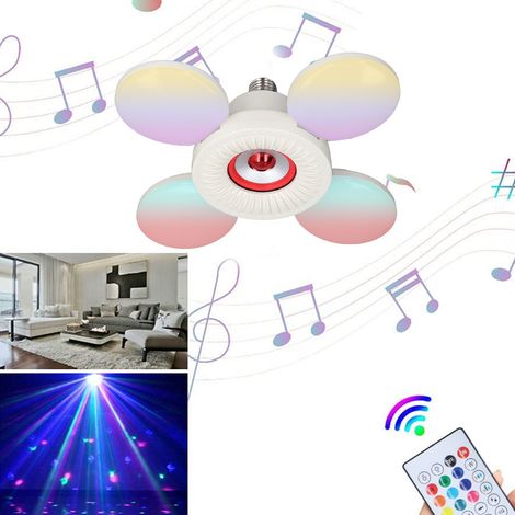 36-W-LED-Lampe mit integriertem Bluetooth-Lautsprecher, RGBW-Farblicht, Fernbedienung, E27-Schraubsockel (1/5)